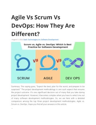 Agile Vs Scrum Vs DevOps: How They Are Different?