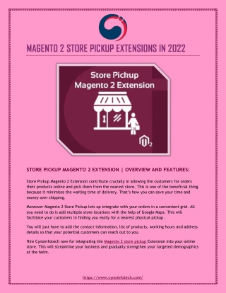 MAGENTO 2 STORE PICKUP EXTENSIONS IN 2022