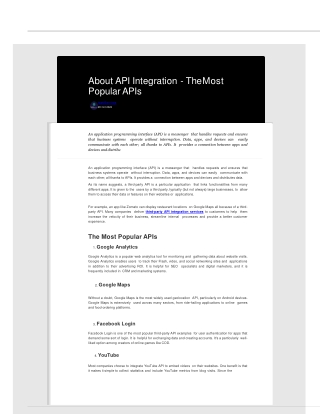 About API Integration - The Most Popular APIs-compressed