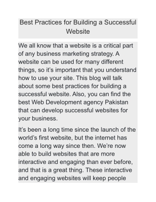 Best Practices for Building a Successful Website