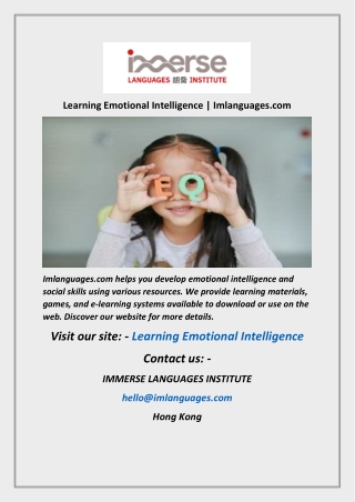 Learning Emotional Intelligence  Imlanguages com