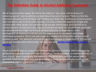 Alcohol Rehabilitation Center in Mumbai