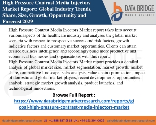 High Pressure Contrast Media Injectors Market