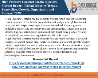 High Pressure Contrast Media Injectors Market