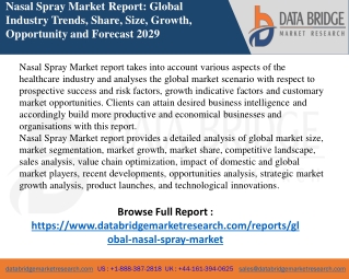Nasal Spray Market