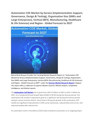 Automation COE Market - Global Forecast to 2027