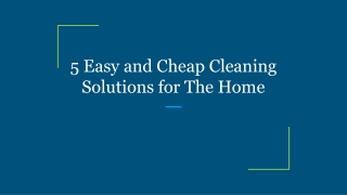 5 Easy and Cheap Cleaning Solutions for The Home