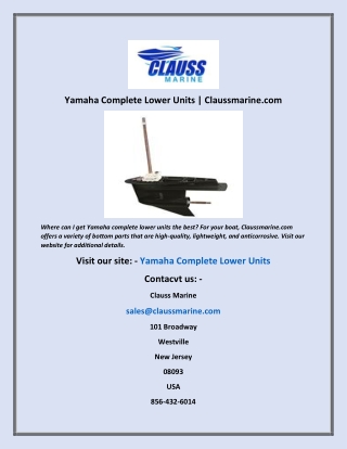 Yamaha Complete Lower Units  Claussmarine com