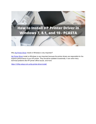 Why Hp Printer Driver install on Windows is very important?