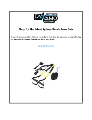 Shop for the latest Sydney Bench Press Sets