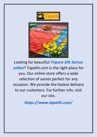 Tripura Silk Sarees Online | Tapathi.com