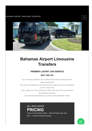 bahamas airport limousine transfers