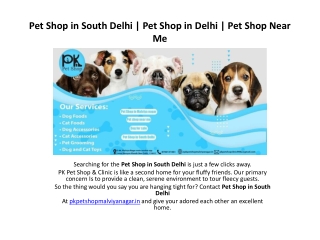 Pet Shop in South Delhi | Pet Shop in Delhi | Pet Shop Near Me