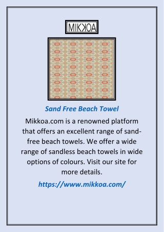 Sand Free Beach Towel | Mikkoa.com