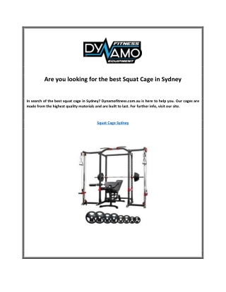 Are you looking for the best Squat Cage in Sydney