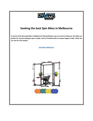 Seeking the best Spin Bikes in Melbourne