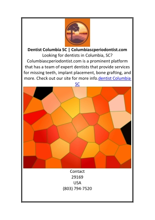 Dentist Columbia SC Columbiascperiodontist.com