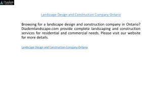 Landscape Design and Construction Company Ontario  Diademlandscape.com