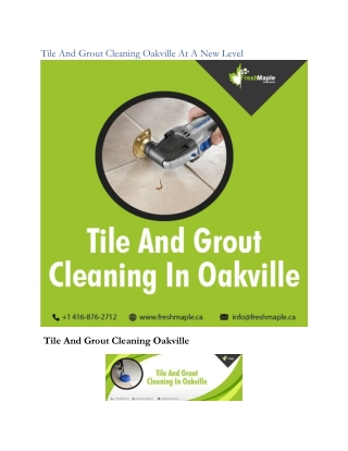 Tile And Grout Cleaning Oakville At A New Level