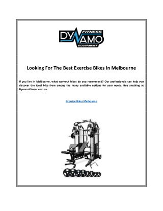 Looking For The Best Exercise Bikes In Melbourn1