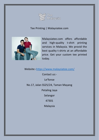 Tee Printing  Malaysiatee