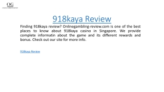 918kaya Review Onlinegambling-review.com