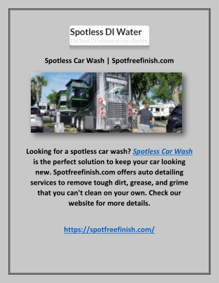 Spotless Car Wash | Spotfreefinish.com