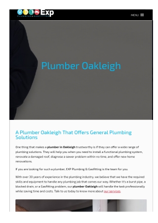 Plumber Oakleigh