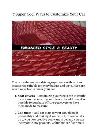 7 Super Cool Ways to Customize Your Car