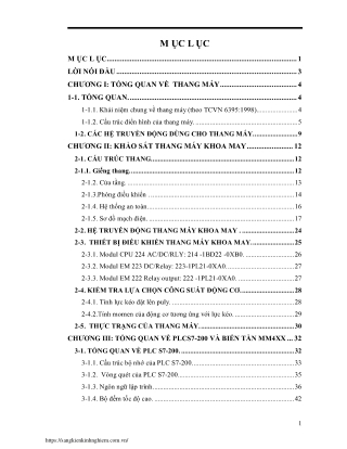 Điều khiển cầu thang máy dùng PLC