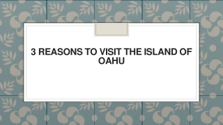3 Reasons to visit the Island of Oahu