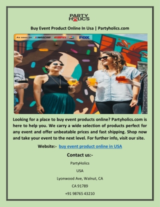 Buy Event Product Online In Usa | Partyholics.com