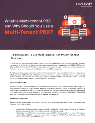 7 Solid Reasons To Use Multi-Tenant IP PBX System for Your Business