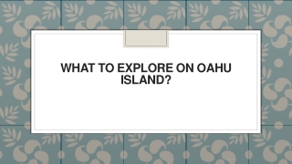 What to Explore on Oahu Island