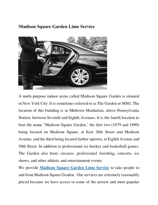 Madison Square Garden Limo Servic1