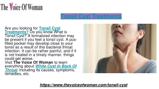 Tonsil Cyst Treatments