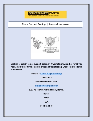 Center Support Bearings | Driveshaftparts.com