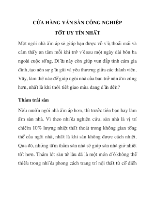 Cửa hàng ván sàn công nghiệp tốt uy tín nhất