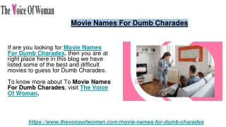 Movie Names For Dumb Charades