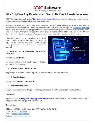 Why OnlyFans App Development Should Be Your Ultimate Investment