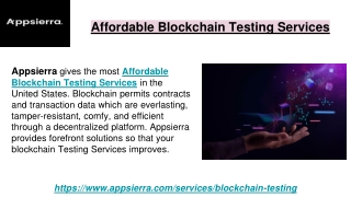 Affordable Blockchain Testing Services