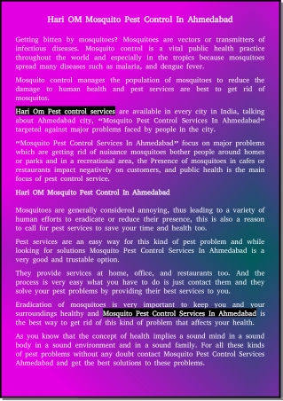 mosquito pest control near me in Ahmedabad