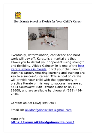 Best Karate School in Florida for Your Child’s Career