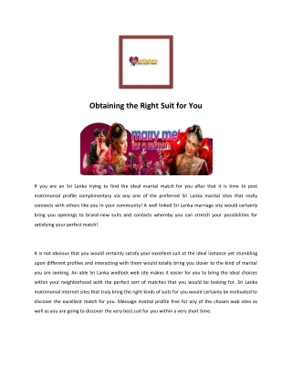 Sri Lankan Marriage Proposals | Liyathabara