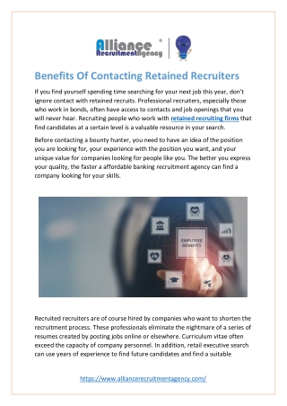 Retained Recruiting Firms For Hire