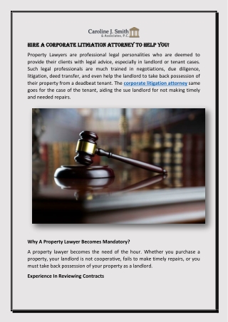 Hire a Corporate Litigation Attorney to Help You