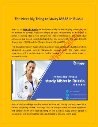 The Next Big Thing to study MBBS in Russia