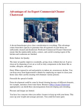 Professional End of Lease Clean in Chatswood.