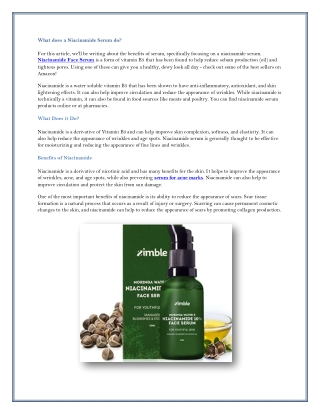 What does a Niacinamide Serum do