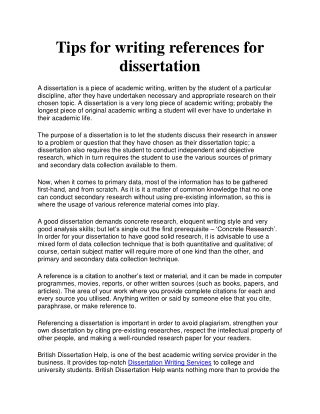 Tips for writing references for dissertation
